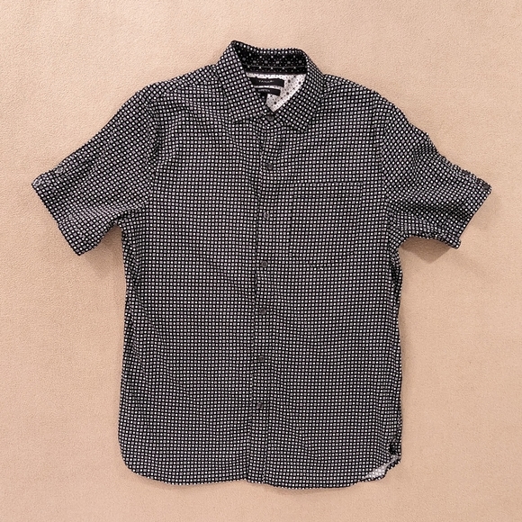 Tahari Shirts Tahari Shirt Mens Medium Gray Black Button Up Short